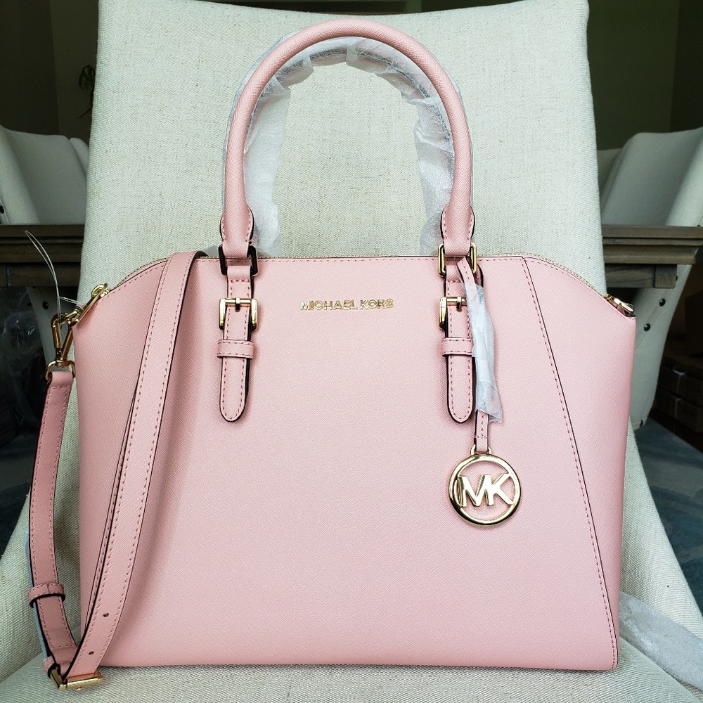 SOLD NWT Michael Kors LG Ciara Satchel Bag Pale - Picture 1 of 7